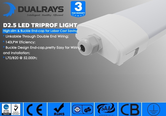 গুদাম সুপারমার্কেটের জন্য AC100V 277V IP65 LED ট্রাই প্রুফ ল্যাম্প