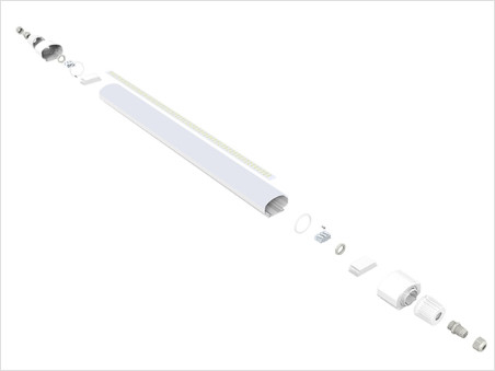 গুদাম প্রয়োগ করা 1200mm LED ট্রাই প্রুফ লাইট 160LPW 40W ফুল পিসি হাউজিং দীর্ঘ জীবন