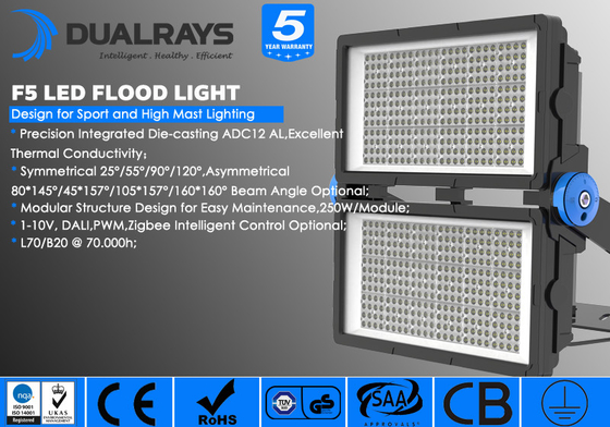 1000W মডুলার LED ফ্লাড লাইট এনভায়রনমেন্টাল প্রোটেকশন পাবলিক প্লেসের জন্য 5 বছরের গ্যারান্টি