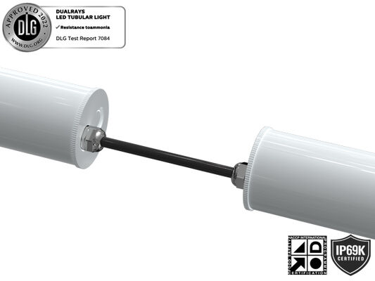 ০.৬ মিটার ২০ ওয়াট IP69K IK10 TB7 LED টিউব লাইট, ৩ বা ৫ তারের সংযোগযোগ্য, DIP সুইচ দ্বারা পরিবর্তনযোগ্য পাওয়ার/3CCT/3-ফেজ পরিবর্তন