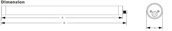 ৫ ফুট, ৫০ ওয়াট, IP69K IK10 LED ট্রাই প্রুফ লাইট, কঠোর শিল্প পরিবেশের জন্য