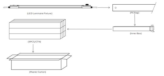 D4 LED আর্দ্রতা-নিরোধক ল্যাম্প ১৬০এলপিডব্লিউ, জরুরি অবস্থার জন্য ৪ওয়াট@৩ ঘণ্টা রেডি, প্লাগ অ্যান্ড প্লে, রক্ষণাবেক্ষণের জন্য সহজ
