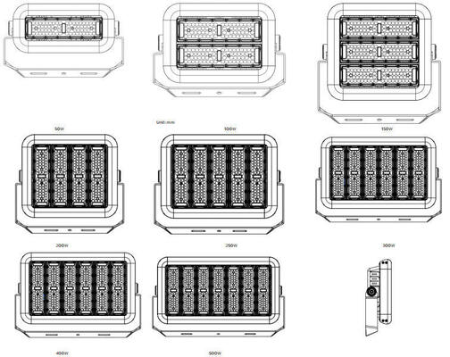 150W মডুলার LED স্পোর্টস লাইট 300W মেটাল হ্যালাইডের জন্য 7 বছরের সাথে প্রতিস্থাপন স্মার্ট জিগবি ওয়্যারলেস কন্ট্রোল সহ ওয়ারেন্টি