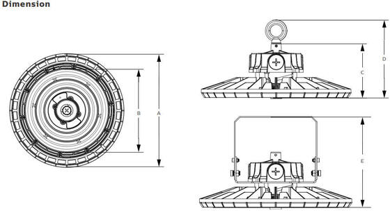 ইকোনমিক টাইপ HB2 DIP স্যুইচযোগ্য পাওয়ার এবং 3CCT UFO LED Highbay Light 100W 170LPW অন-অফ সহ | 1-10V আবছা | ডালি-2 | জিগবি ঐচ্ছিক