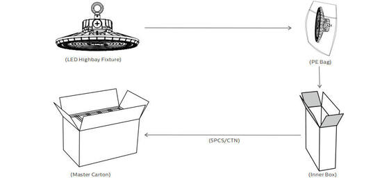ইকোনমিক টাইপ HB2 DIP স্যুইচেবল পাওয়ার এবং 3CCT UFO LED Highbay Light 100W 170LPW লুপ হ্যাঙ্গিং সহ | বন্ধনী মাউন্টিং | ওয়াল মাউন্ট ঐচ্ছিক