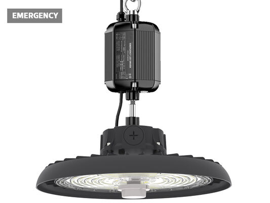 HB3 ডিআইপি স্যুইচেবল পাওয়ার এবং 3CCT UFO LED হাই বে লাইট 100W 150LPW জরুরী ফাংশন সহ 30W@3hrs ঐচ্ছিক