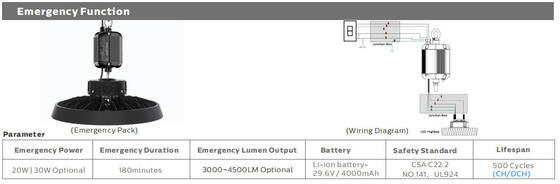 80W 100W 120W ডুয়ালরে লাইটিং HB5 UFO LED হাই বে লাইট 200lm/W IP65 IK08 LiteOn 5050 6500K ওয়্যারহাউস লাইটিং 7-বছরের ওয়ারেন্টি