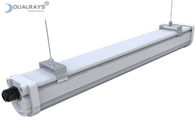 Dualrays D2 সিরিজ 50W LED ইন্ডাস্ট্রিয়াল ট্রাই প্রুফ লাইট 5ft মাইক্রোওয়েভ সেন্সর প্রদর্শনী কেন্দ্রের জন্য সম্পূর্ণ প্লাস্টিক হাউজিং